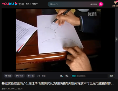 Jianghua Zhou  explanation of the principle of the discharge soaring experiment     周江华对放电飞升实验原理说明